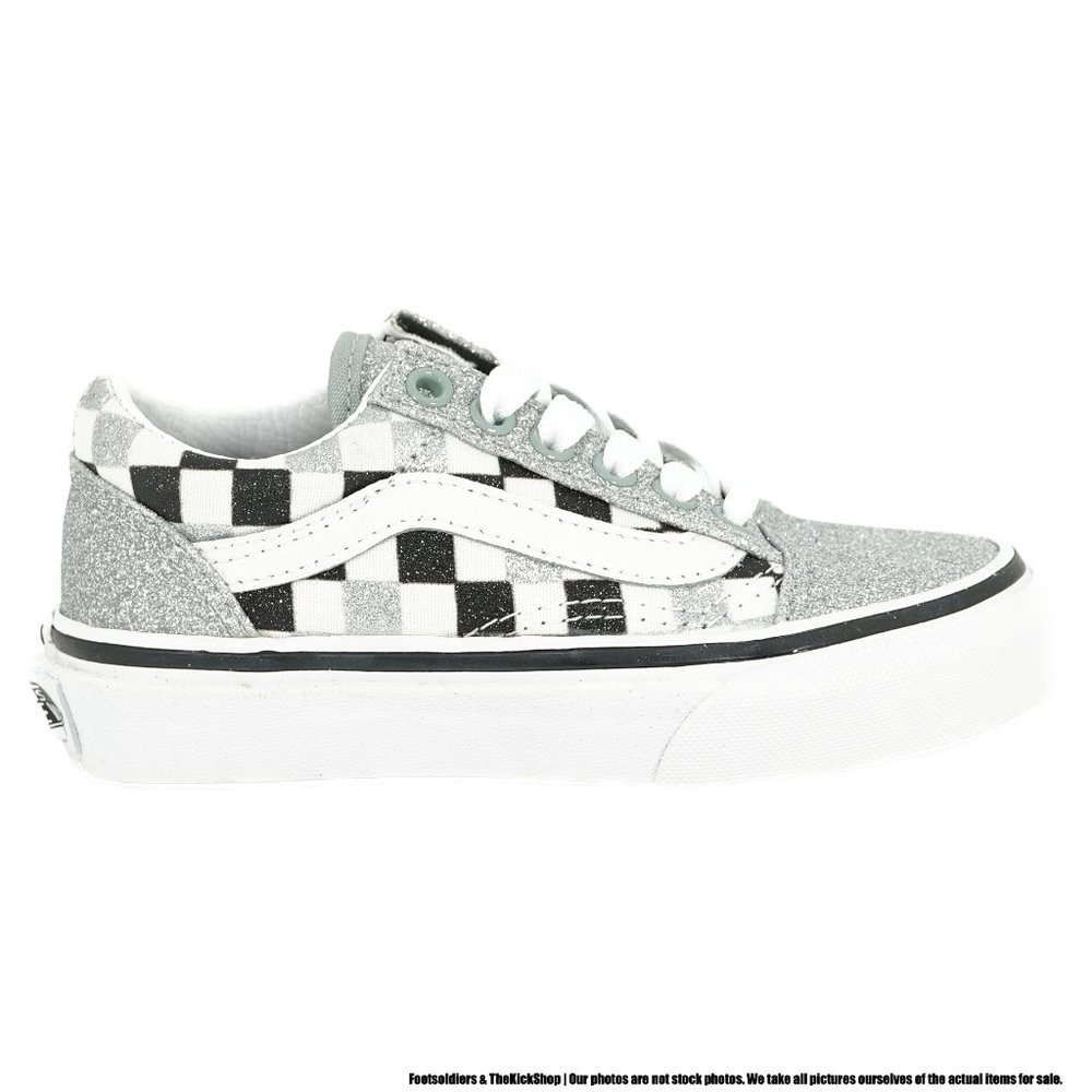 VANS Old Skool Glitter Checker Preschool / Little Kid's Shoes